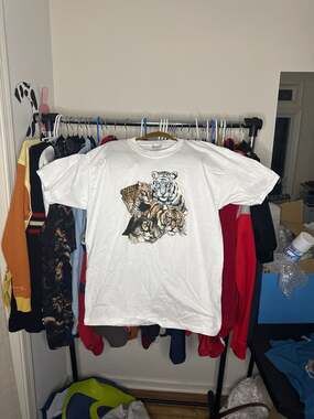 Vintage 90s Teletrend Scafa-Tornabene Big Cats Graphic T-Shirt XL White